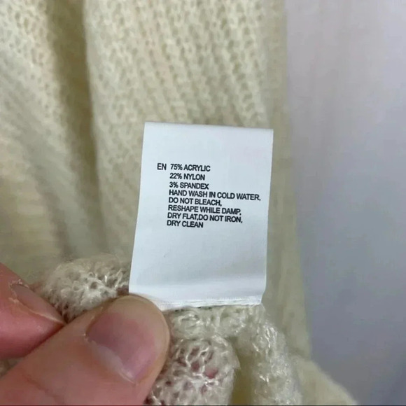 La Classe  Couture Ivory Knit Stripe Hooded Poncho - Picture 8 of 8